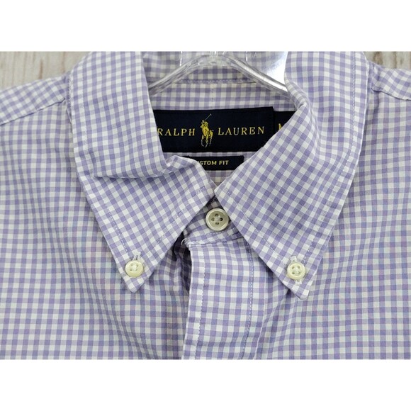 CLD Men's Medium Ralph Lauren Lavender Check Spring Dress Shirt Button Down EUC - Picture 3 of 7